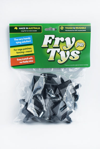FryTys. Say goodbye to fiddly garden stakes and string, FryTys will make your veggie garden thrive!