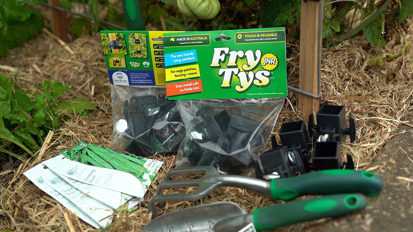 FryTys, the very handy tying solution for your garden! | South Australian Gardening | Veggie Patch Hacks | Plant mounting hooks